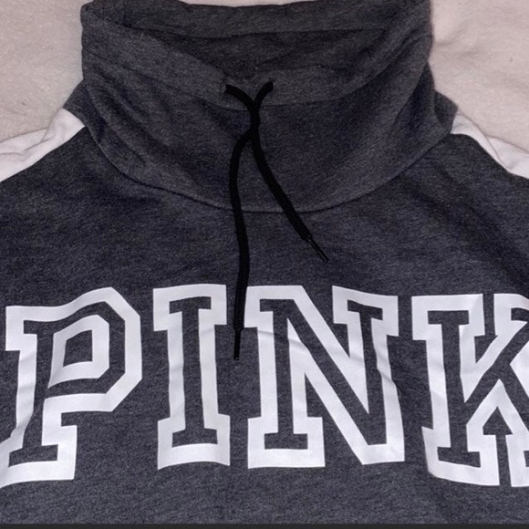 Pink Victoria’s Secret Colorblock Drawstring Turtle Neck Pullover Sweater Small - Picture 7 of 7